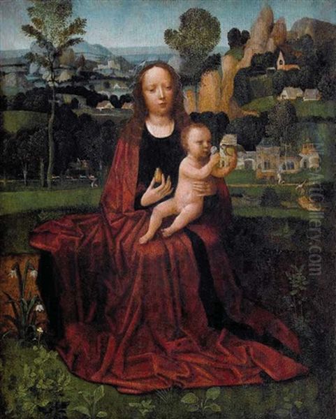 Madonna Im Freien Oil Painting by Adriaen Isenbrant