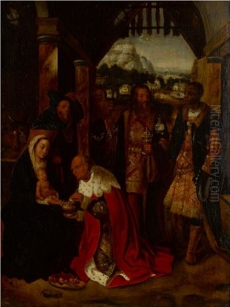 Adoration Of The Magi Oil Painting by Adriaen Isenbrant