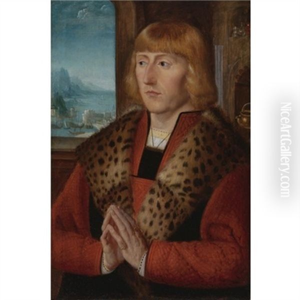 Portrait Of A Gentleman, A Member Of The Hillensberger Family Oil Painting by Adriaen Isenbrant