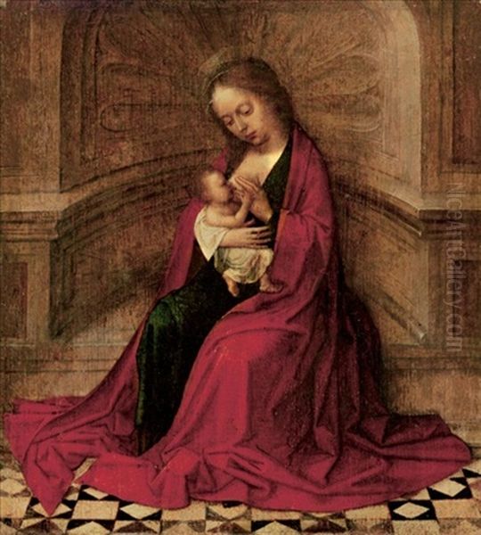 The Virgin And Child In An Interior Oil Painting by Adriaen Isenbrant