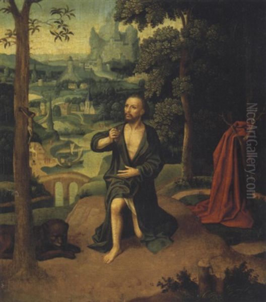 Saint Jerome Dans Un Paysage Oil Painting by Adriaen Isenbrant