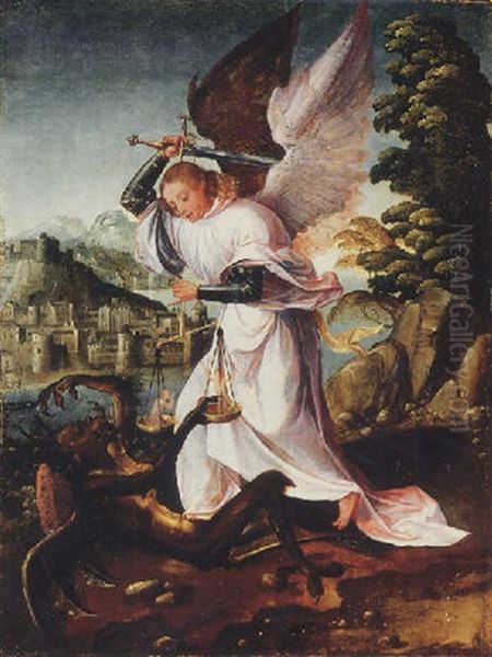 Saint Michael Oil Painting by Adriaen Isenbrant