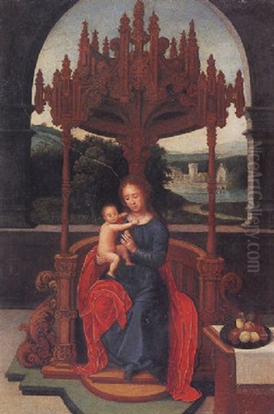 Virgin And Child Oil Painting by Adriaen Isenbrant