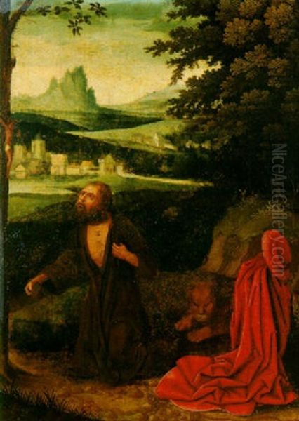 The Penitent Saint Jerome Oil Painting by Adriaen Isenbrant