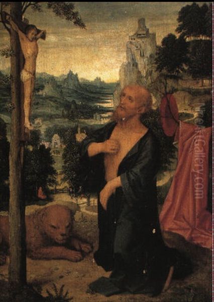 St. Jerome In Penitence Oil Painting by Adriaen Isenbrant