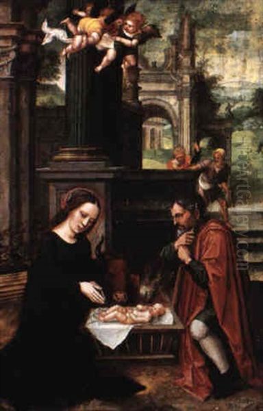 The Holy Family Oil Painting by Adriaen Isenbrant