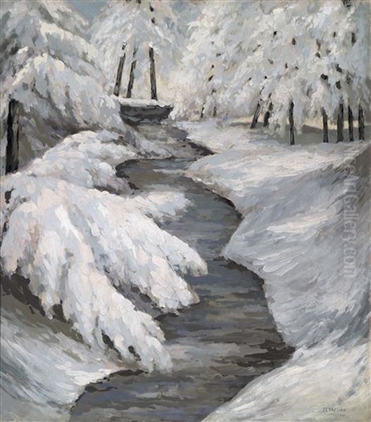 Bach Im Winter Oil Painting by Sebastian Isepp