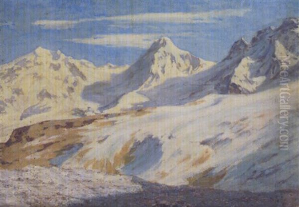 Schneebedeckte Hochgebirgslandschaft Oil Painting by Sebastian Isepp