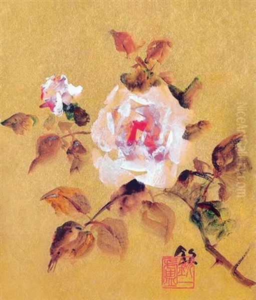 Rose Oil Painting by Kin'ichiro Ishikawa