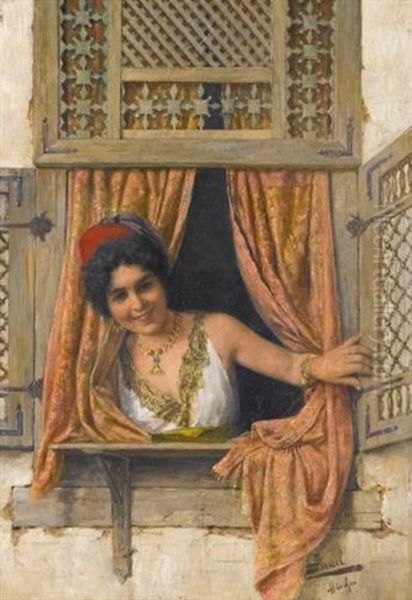 Woman At A Window Oil Painting by Daniel Israel