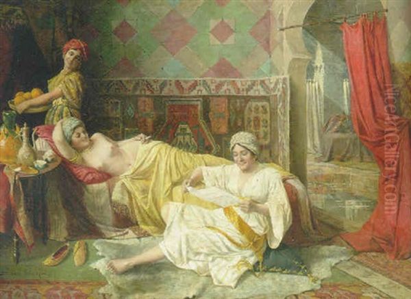 In The Harem Oil Painting by Daniel Israel