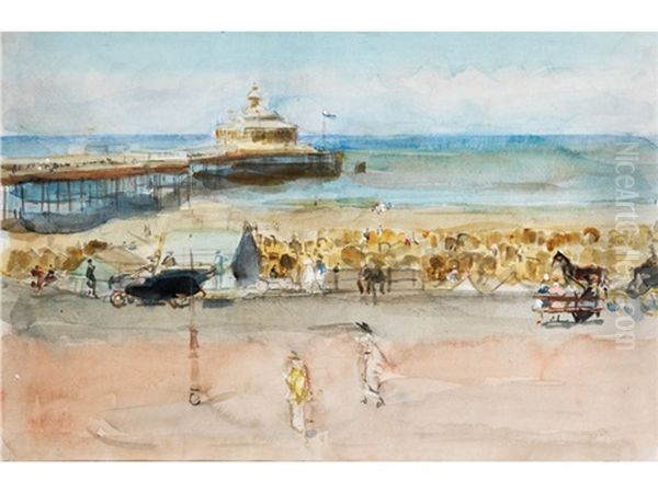 Sonniger Strand Bei Scheveningen Oil Painting by Isaac Israels