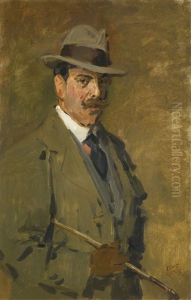 Huntsman Holding A Riding Crop Oil Painting by Isaac Israels