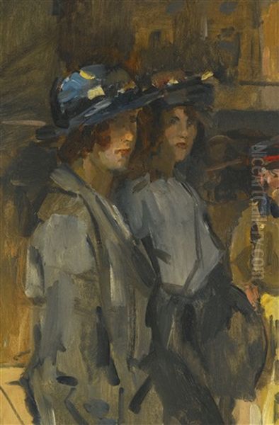 Two Cockney Girls Oil Painting by Isaac Israels