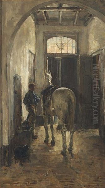 Preparing For The Ride, The Hague Oil Painting by Isaac Israels