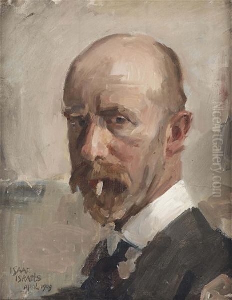 Self Portrait With Sigaret Oil Painting by Isaac Israels