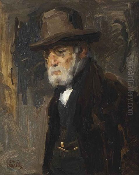 Portrait Of The Artist's Father Jozef Israels Oil Painting by Isaac Israels