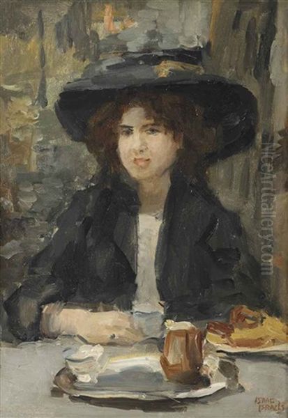 Le Petit Dejeuner, Bois De Boulogne Oil Painting by Isaac Israels