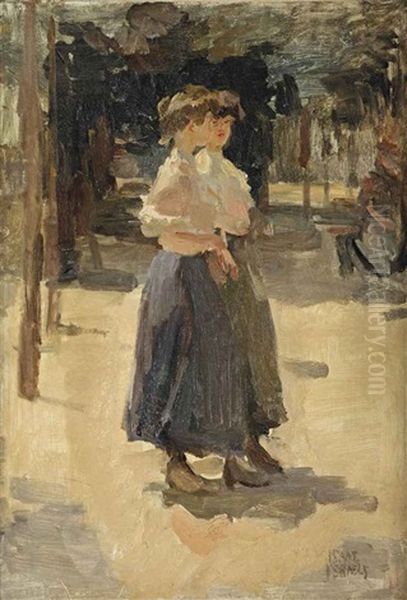 A Stroll In The Bois De Boulogne, Paris Oil Painting by Isaac Israels