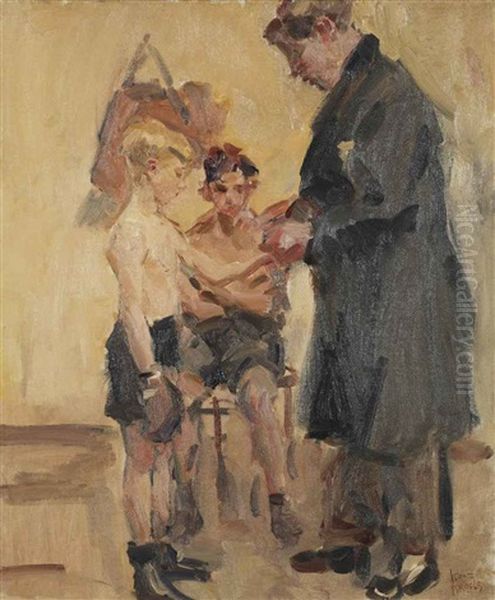 The Boxing Lesson Oil Painting by Isaac Israels