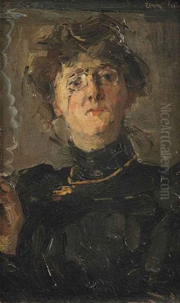 Portrait Of The Artist Therese Van Duyll-schwartze Oil Painting by Isaac Israels