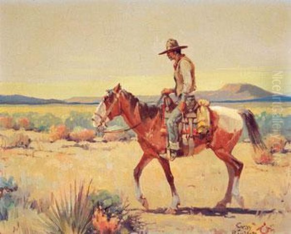 Indian On Horseback by Gray Bartlett