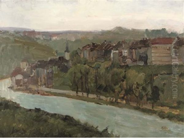 A View Of Bern And The River Aare, Switzerland Oil Painting by Isaac Israels