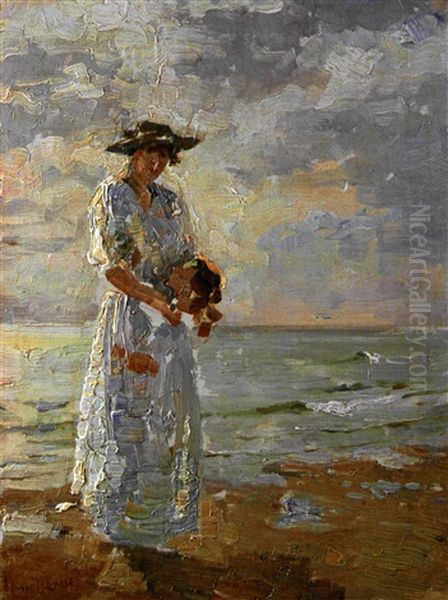 Dame Am Strand Oil Painting by Isaac Israels