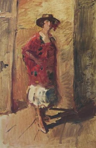 Portrait Of An Actress In A Hat Oil Painting by Isaac Israels