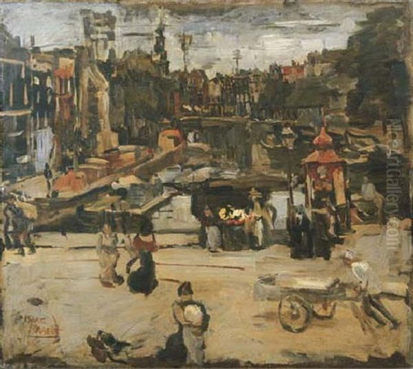 Singel Te Amsterdam Vanaf Het Koningsplen Oil Painting by Isaac Israels