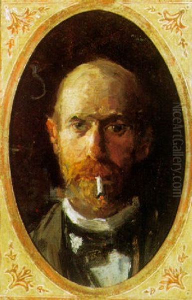 Zelfportret Met Sigaret Oil Painting by Isaac Israels