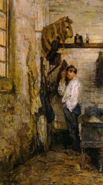 Het Toilet Van De Militair Oil Painting by Isaac Israels