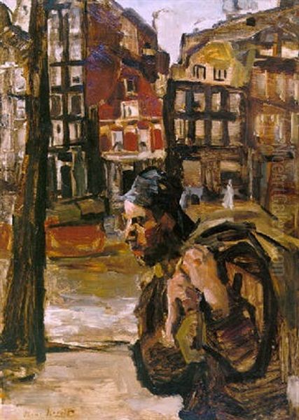 Kolensjouwer Op De Prinsengracht Oil Painting by Isaac Israels