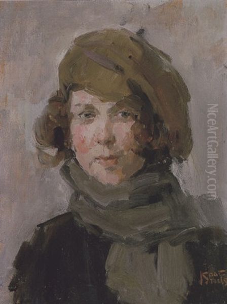 Meisje Met Alpinopet Oil Painting by Isaac Israels