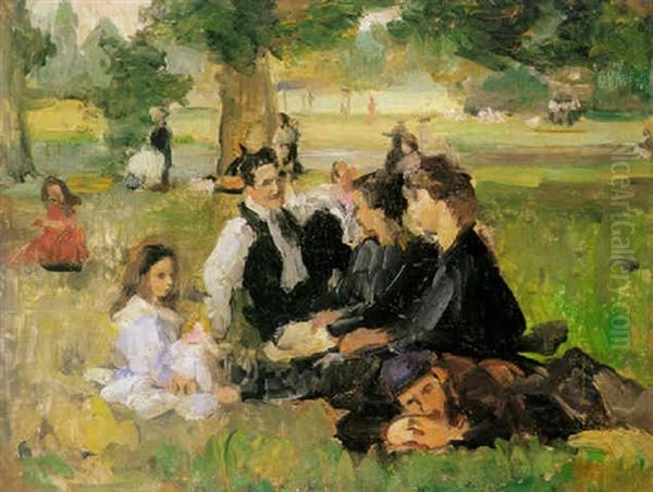 A Sunday Afternnon In The Bois De Boulogne Oil Painting by Isaac Israels