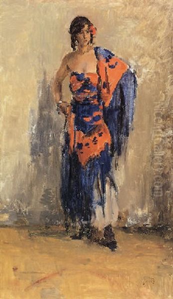 Portret Van Guusje Van Dongen Oil Painting by Isaac Israels