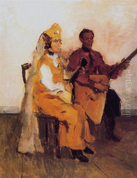 De Balalaikaspelers Oil Painting by Isaac Israels