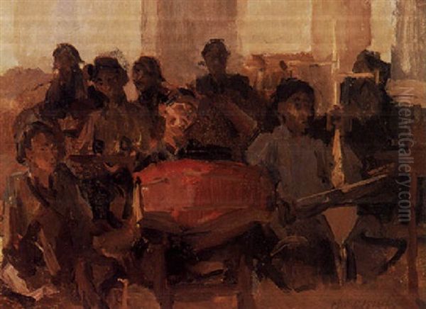 The Gamelan Orchestra Oil Painting by Isaac Israels