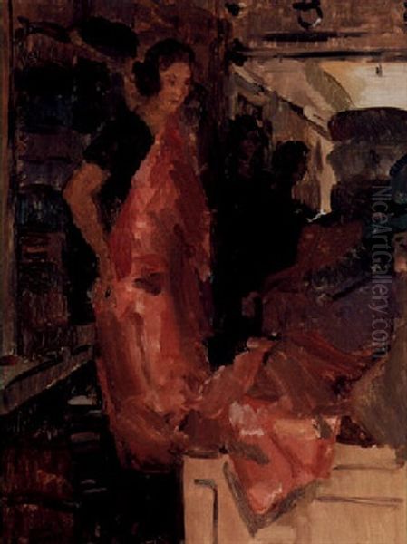 The Wijnmans Fashion Store Oil Painting by Isaac Israels