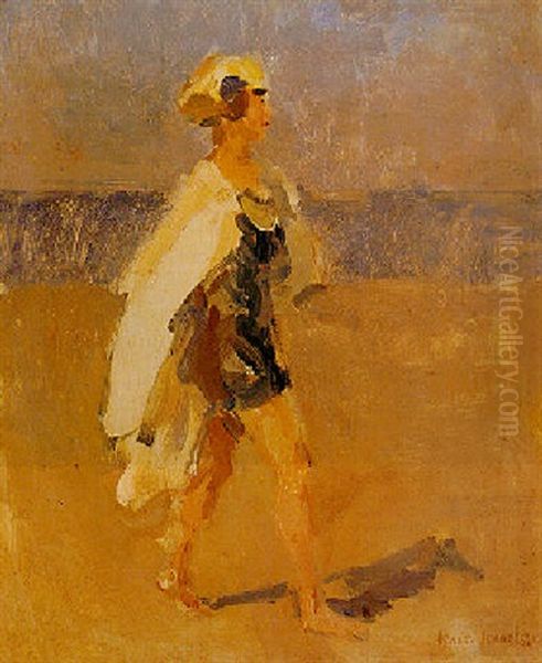 A Lady On The Beach Oil Painting by Isaac Israels