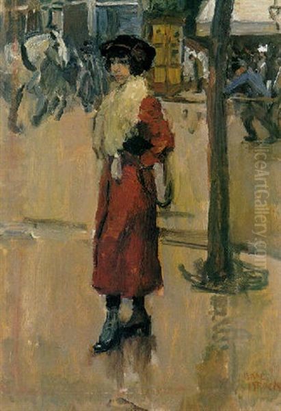 Street Scene Oil Painting by Isaac Israels