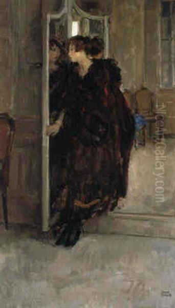 In Front Of The Mirror Oil Painting by Isaac Israels