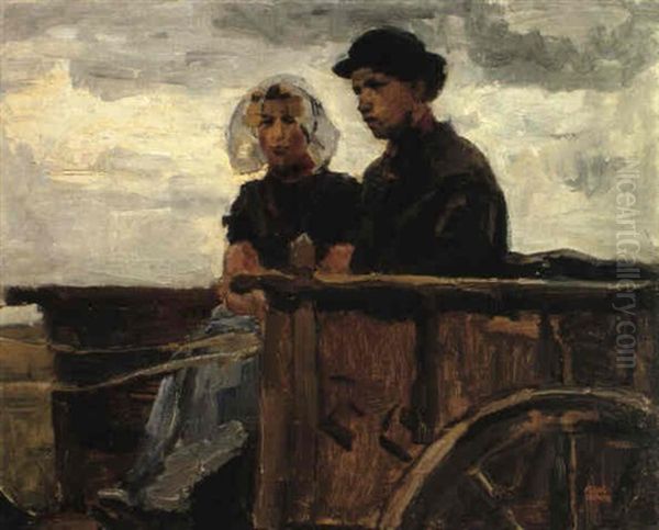 Couple In A Carriage Oil Painting by Isaac Israels