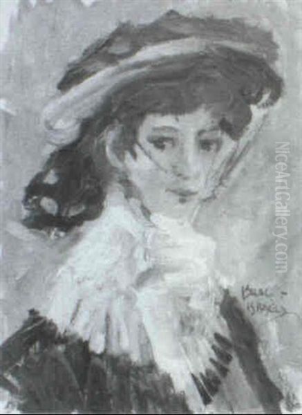 Young Girl In A Bonnet Oil Painting by Isaac Israels