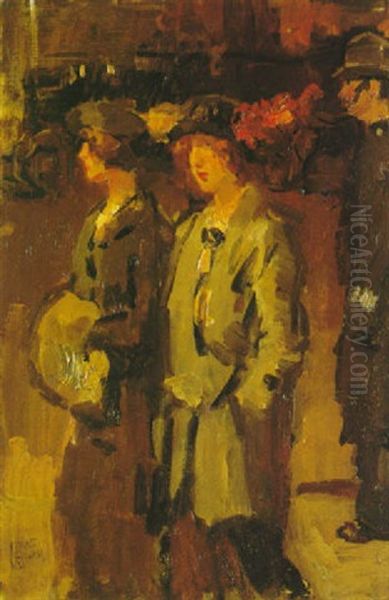 West-end Girls Oil Painting by Isaac Israels