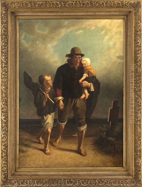 Fischer Mit Seinen Kindern Oil Painting by Jozef Israels