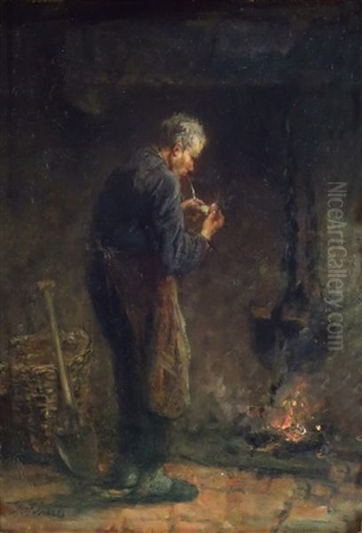 Le Fumeur De Pipe Oil Painting by Jozef Israels