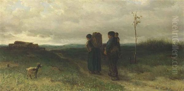 The Parting Day (huiswaarts) Oil Painting by Jozef Israels