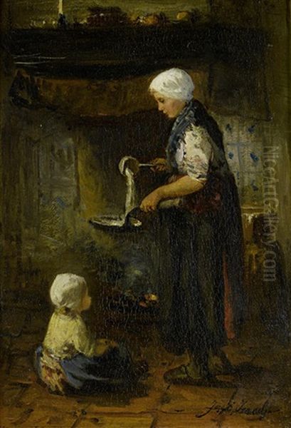 Making Pancakes by Jozef Israels