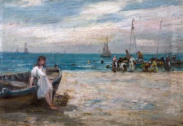 Beachscape With Fishermen by Jozef Israels